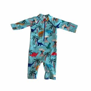 Mini Boden Blue Dinosaur Rashguard